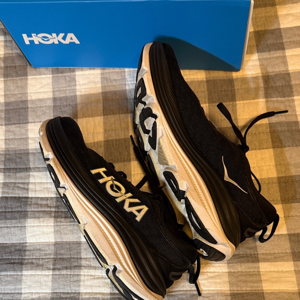 Hoka Black and White Women’s Running Shoes - Picture 4 of 7